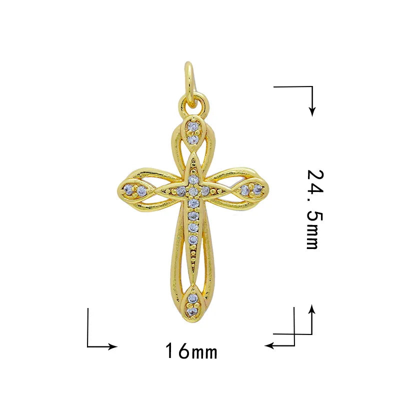 1 Piece 15.5*12mm 21 * 18mm Copper Zircon Moon Dragonfly Butterfly Pendant