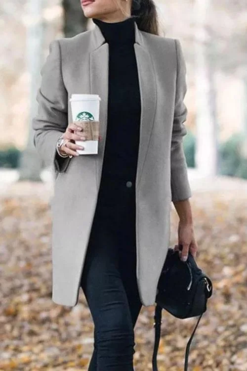 Stand Collar Barret Long Coat