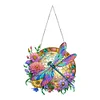 5D Diamond Painting Double Sided Effect  Stained Glass Panel Decorative Home Garden Decoration Hanging Kit(Dragonfly)