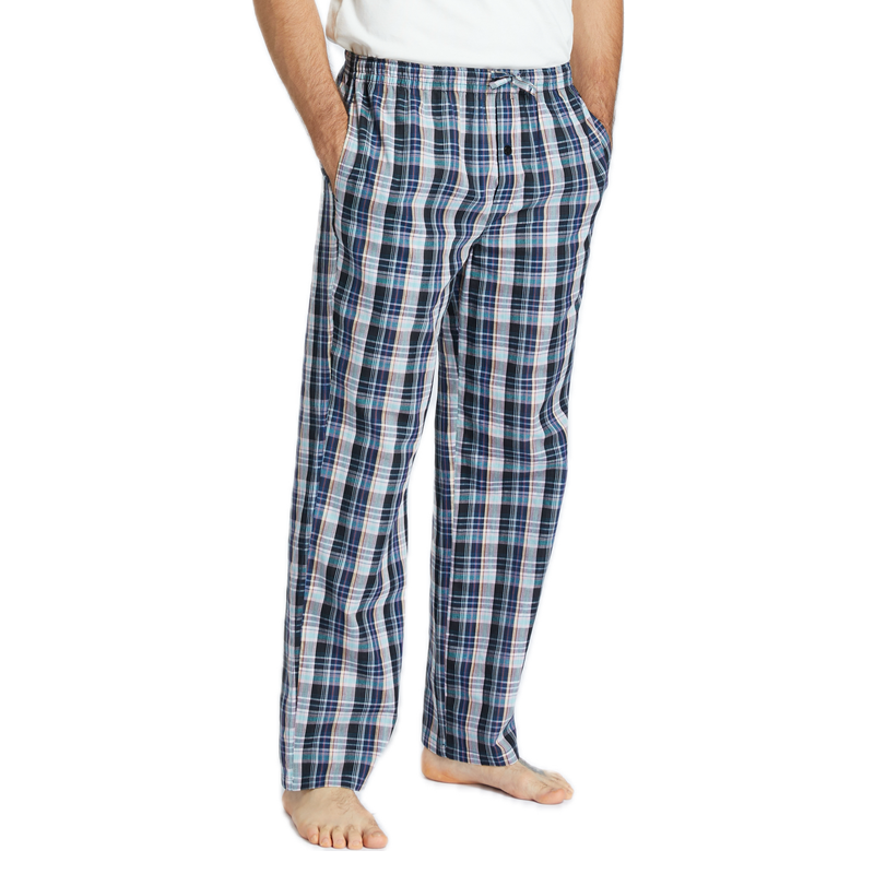 JupiterSecret Mens Pajama Pants  Cotton Plaid Sleep & Lounge Pants, PJ Bottoms with Pockets and Button Fly Khaki Plaid