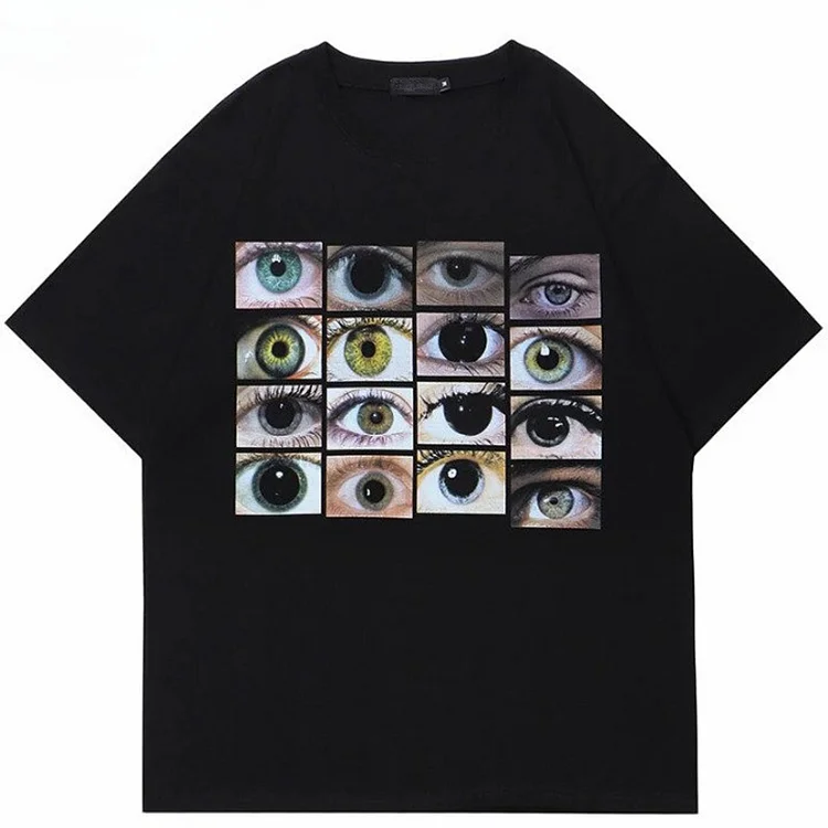 Sopula Street Eyes World Graphic Hip Hop Cotton T-Shirt