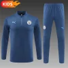 2024/2025 Manchester City Half-Pull Training Wear Royal Blue Football Shirt Kids Size