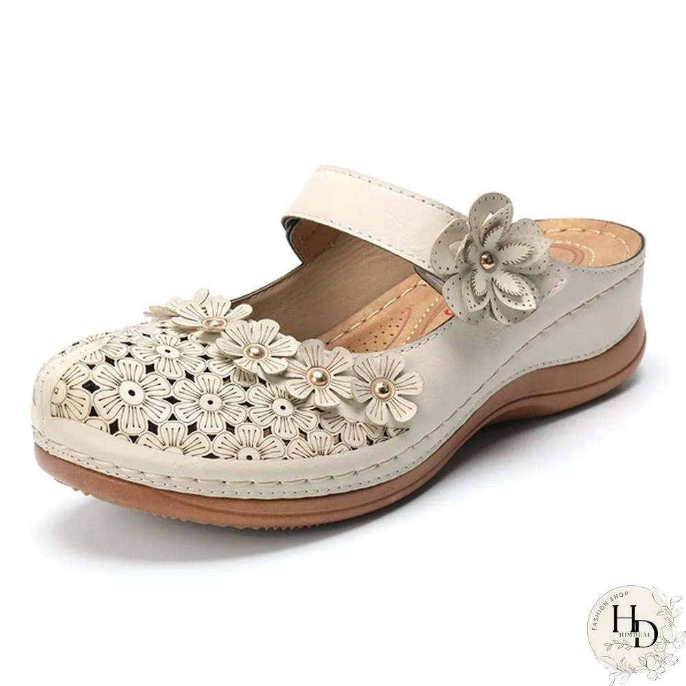 Fashion Women Vintage Style Sandals Flats Shoes Summer Casual Shoes Vintage Shoes for Women Leather Shoes Plus Size