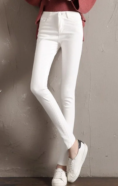 Graduation Gifts  2022 New Jeans for Women black White Jeans High Waist Jeans Woman High Elastic Stretch Jeans female denim skinny pencil pants