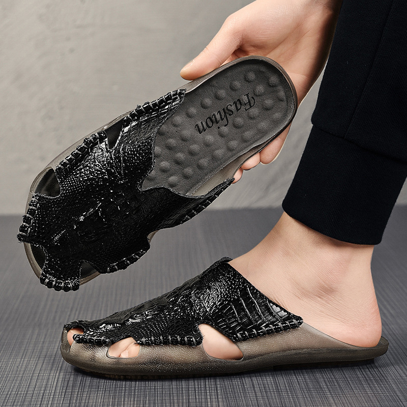 Men's Casual Non-Slip Soft-Soled Handmade Half Slippers
