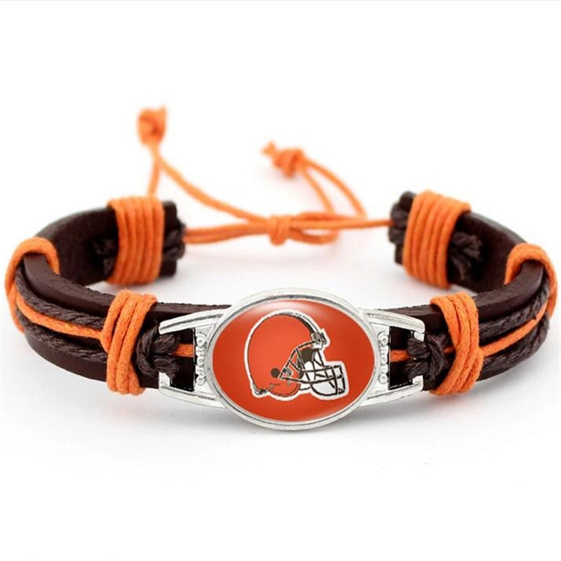 3 Pieces Popular 32 Nfl Professional Rugby League National Football League Genuine Leather Bracelets