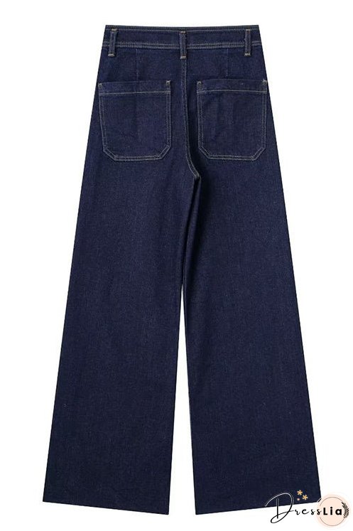 Meridress Straight Leg High Waist Pocketed Jeans