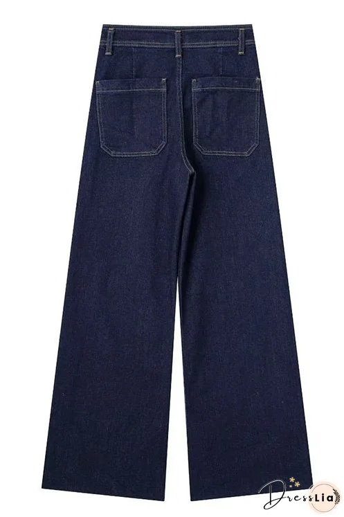 Meridress Straight Leg High Waist Pocketed Jeans