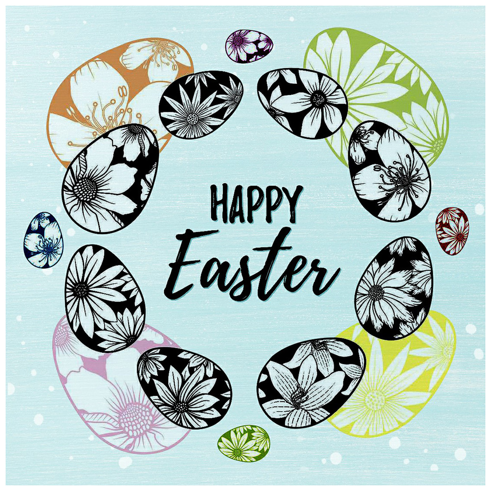 

30*30CM - Round Drill Diamond Painting - Easter Wreath, 501 Original