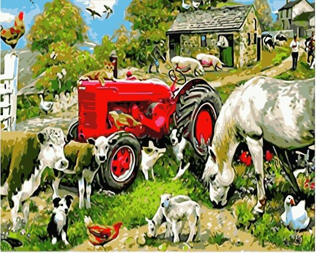 

Farmer Animals – Paint By Numbers - 40*50CM, 501 Original