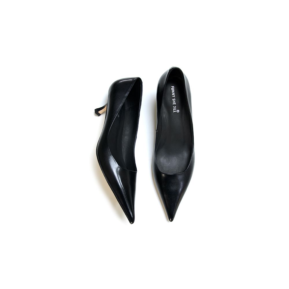 Stylish Leather Pointed Toe Commuting Pumps Heels for Women Nicepairs