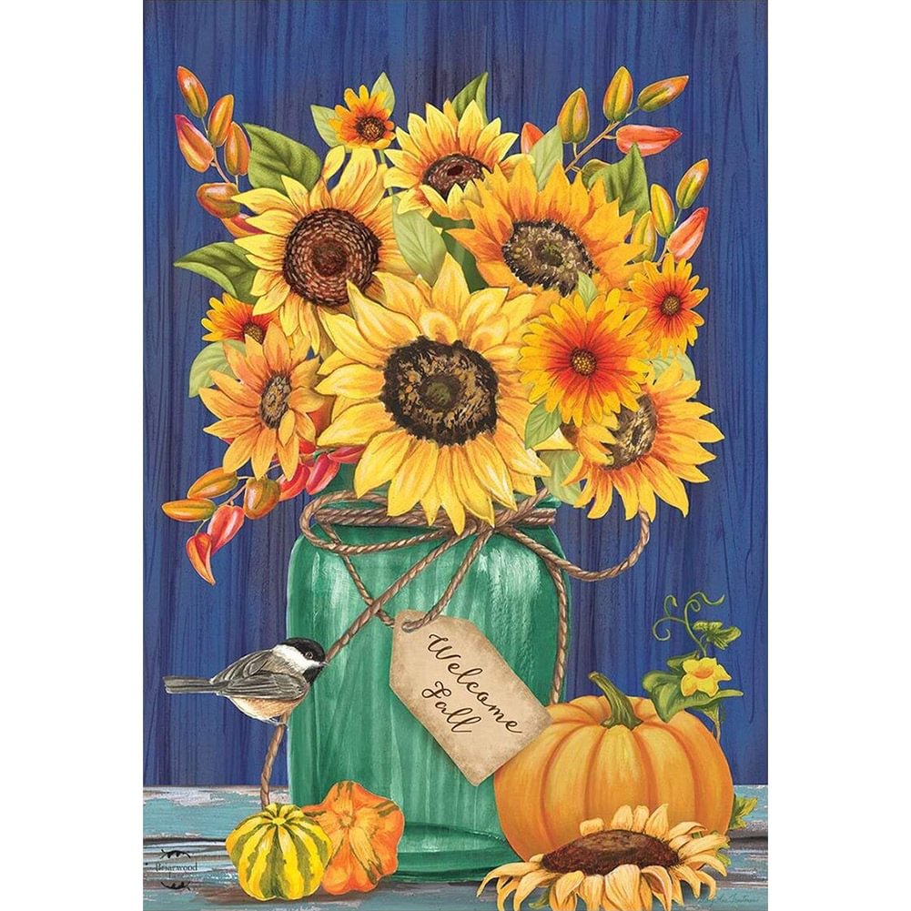 Flowers Sunflower - 14CT Stamped Cross Stitch(46*36cm)