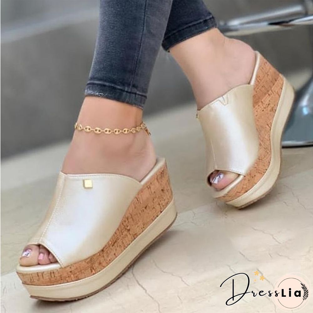 Wedge Slippers Women Shoes Summer Peep Toe Sandals Fashion Platform Slippers Outdoor Casual Flip Flops Sandalias De Mujer