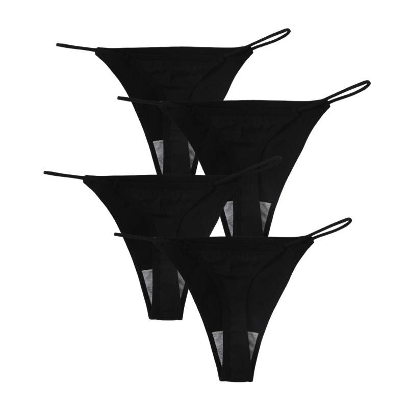 Buyergood 4PCS/Set Women G-String Seamless Panties Underwear Sexy Lingerie Low Rise Thongs Female G-String High Cut Pantys