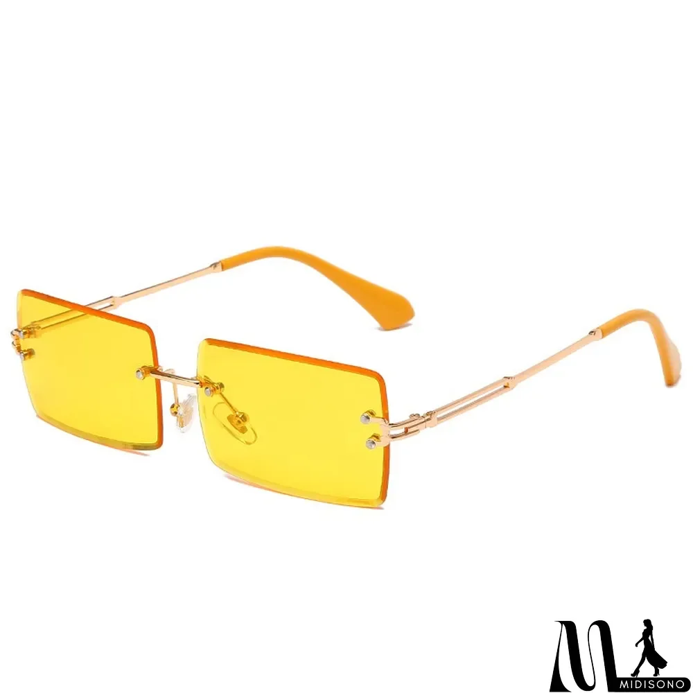MidiSono - Women Rimless Metal Square Sunglasses