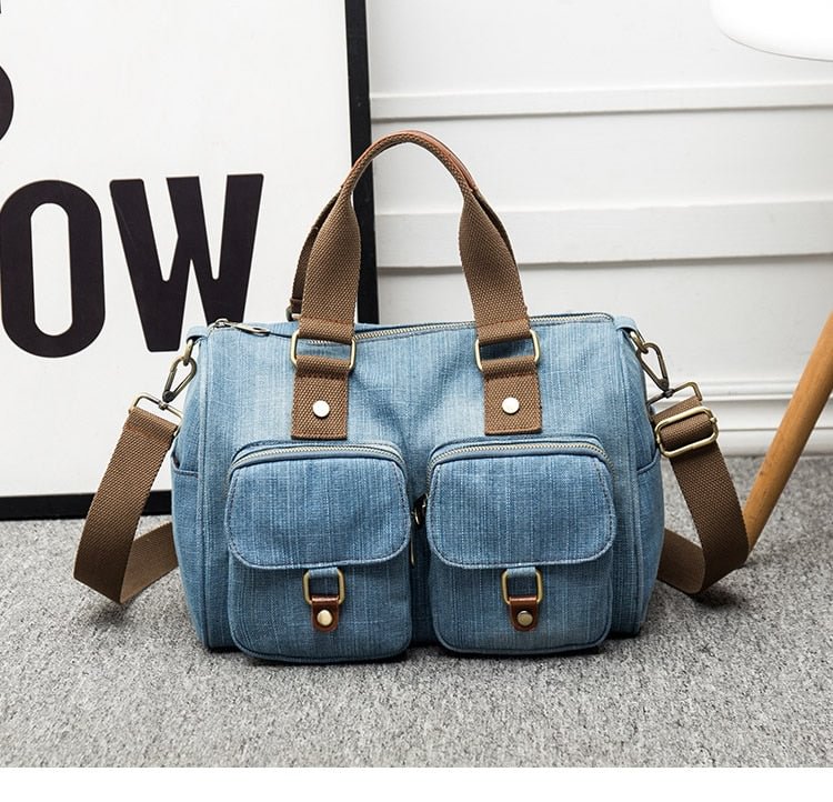 Luxury Brand Women handbag Casual Denim Shoulder Crossbody Bag for Female big Totes Large capacity Travel bag blue Bolsa