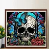 Diamond Painting -DIY Round Drill Stained Glass Skull(50*45 CM)