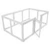 [US Local Warehouse] 12-Panel Clear Acrylic Indoor Dog Playpen 23.6 Inch-H Whelping Crate Kennel Cage Enclosure with Door Easy Assemble Pet Fence Transparent Pet Pen for Small Animals Bunny Rabbit Ferret