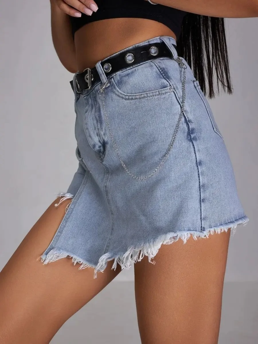 Women's Denim Shorts High Waisted and Versatile Slim Fitting Skirt Pants