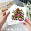 (US Only)6PCS Christmas Tree DIY Diamond Art Greeting Cards Congratulations Cards & Gifts
