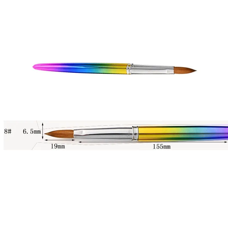100% Kolinsky Acrylic Sable Nail Brushes Manicure Nail Art Brush Oval for Nail Extension UV Gel Builder Tools-Nail Inspo