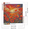 Sunset poppy 5d bricolage rond plein perceuse démon peintures kit décoration intérieure 40x40cm