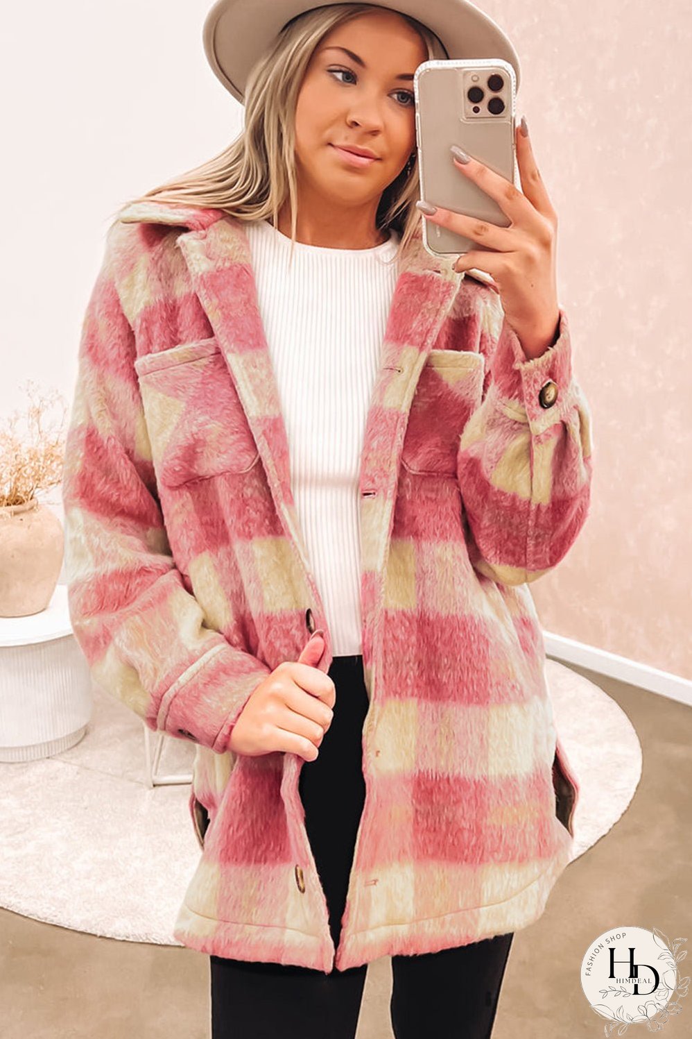 Stylish Plaid Shacket for Women