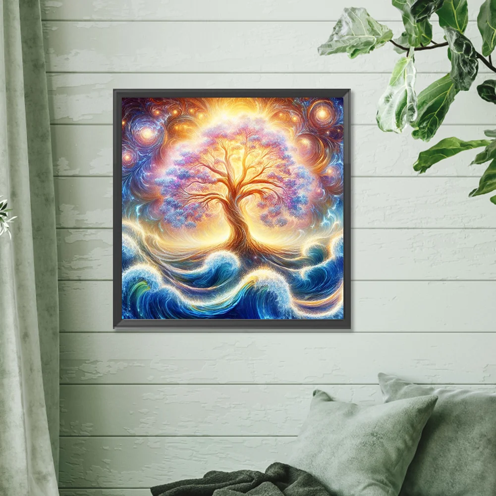Diamond Painting - Full Round Drill - Universe Galaxy Tree(Canvas|30*30cm)