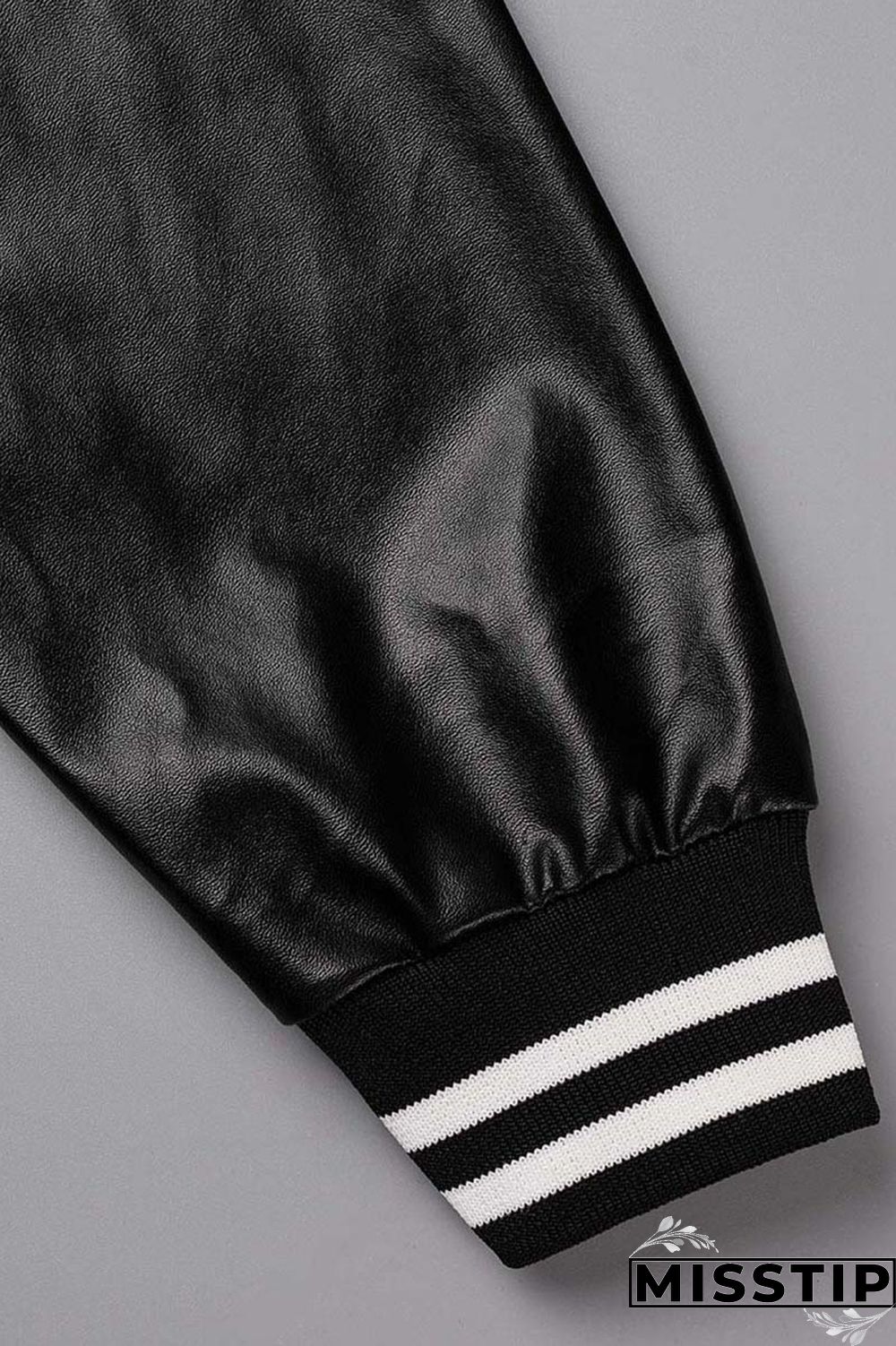 Black Fashion Casual Patchwork Embroidered Letter Outerwear