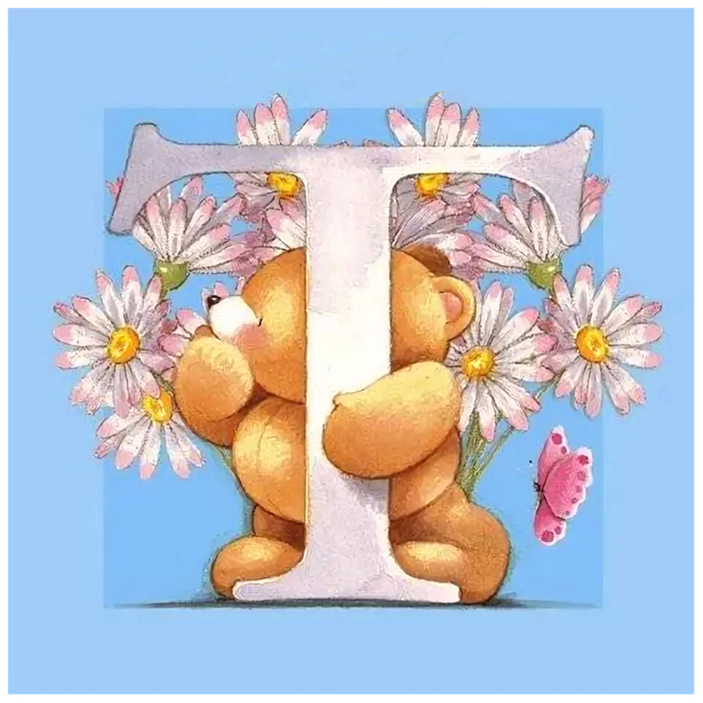

Letter T Bear - Round Drill Diamond Painting - 30*30CM, 501 Original