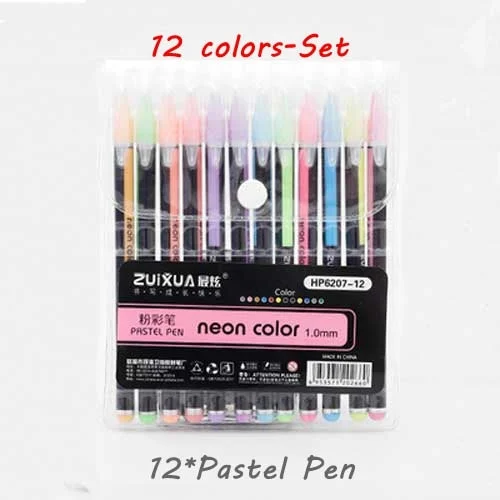 12/24/36/48 Colors/set Highlighter Glitter Gel Pen for Coloring Books Journals Drawing Doodling Painting Colored Art Markers