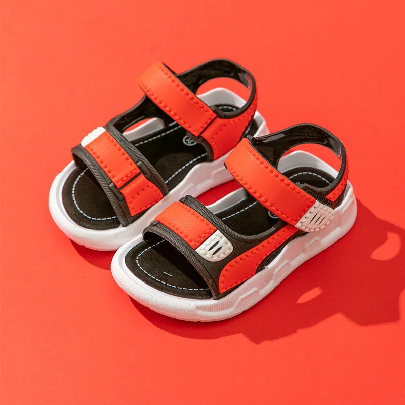 2021 Children's Summer Boys Leather Sandals Baby Shoes Kids Flat Child Beach Shoes Sports Soft Non-slip Casual Toddler Sandals
