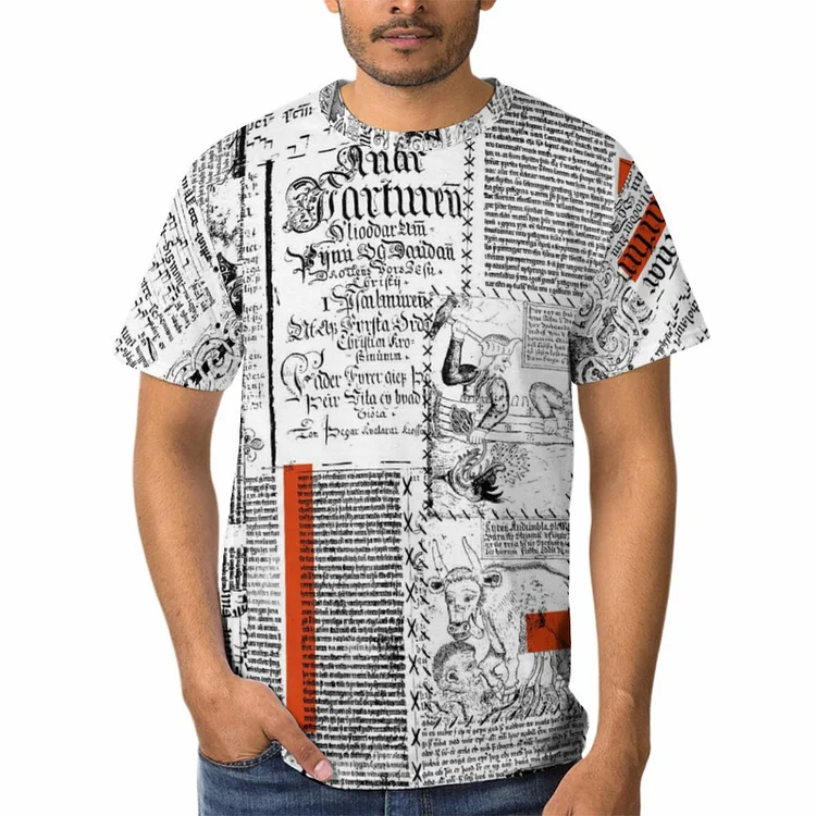 Unisex Short-sleeve Shirt Printed Newspaper  customized, personalized, gift