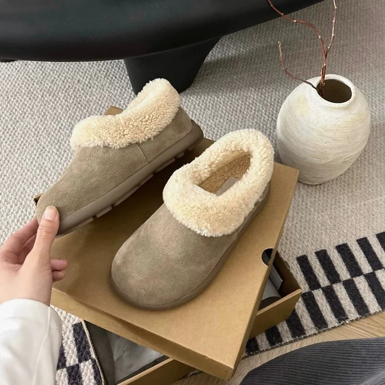 Breakj Breakj Soles Of A Foot Pedal All-Inclusive Birken Shoes Women's Winter 2025 New Plus Velvet Warm Cotton Shoes Small Potatoes Hairy Snow Boots