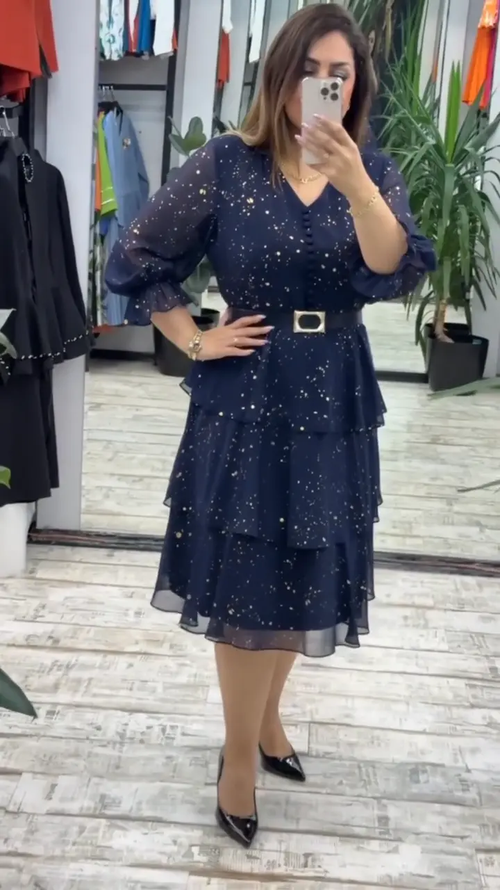 💞【S-5XL】Vestido de chiffon de alta qualidade