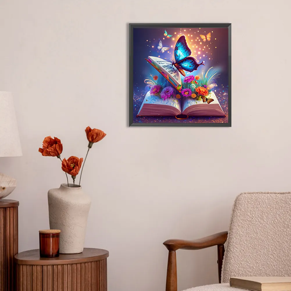 Diamond Painting - Full Round Drill - Colorful Butterfly(Canvas|30*30cm)