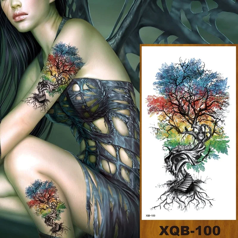 Waterproof Temporary Flash Tatoo Hand back Arm art Tattoos for boy Women Men Tattoo Sticker eagle Crow Gothic eye Fake Tatto