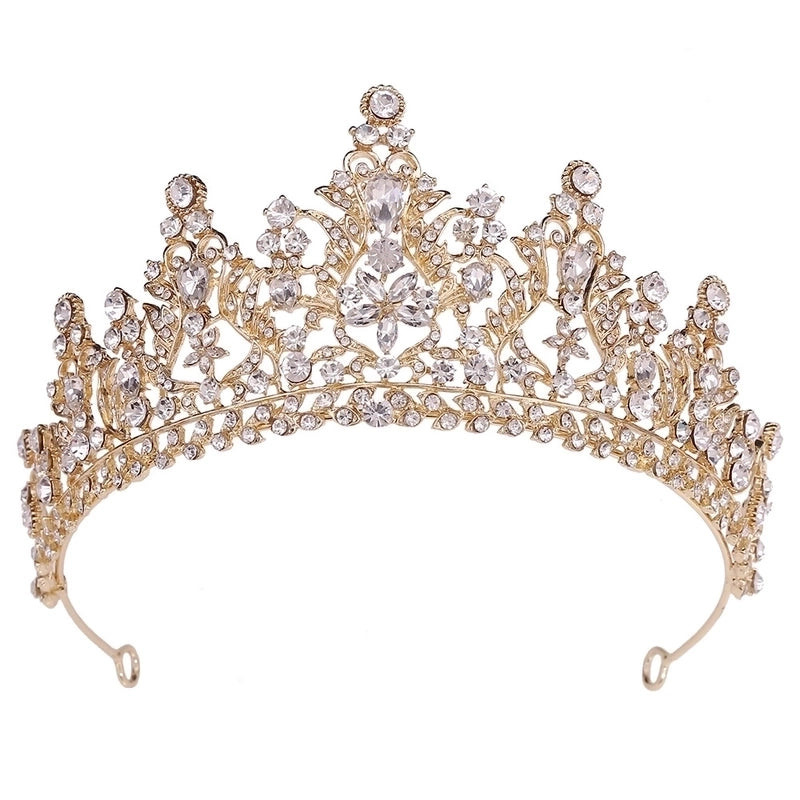 Baroque Style Crown Alloy Inlay Crystal Rhinestones Crown 1 Piece