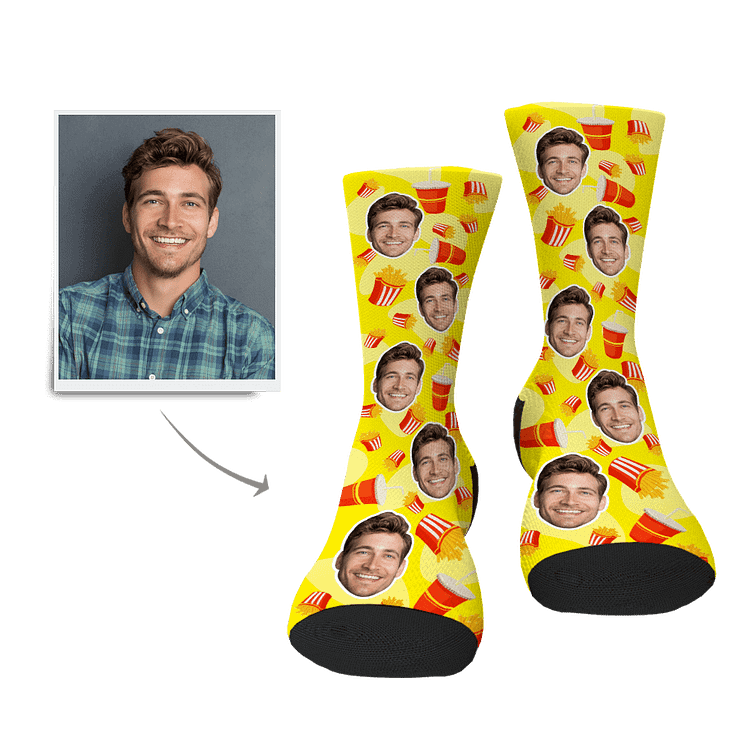 Custom Chips & Drink Face Socks
