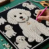 DIY Pearl Painting Puppy for Home Wall Decor with Frame(30*30cm)