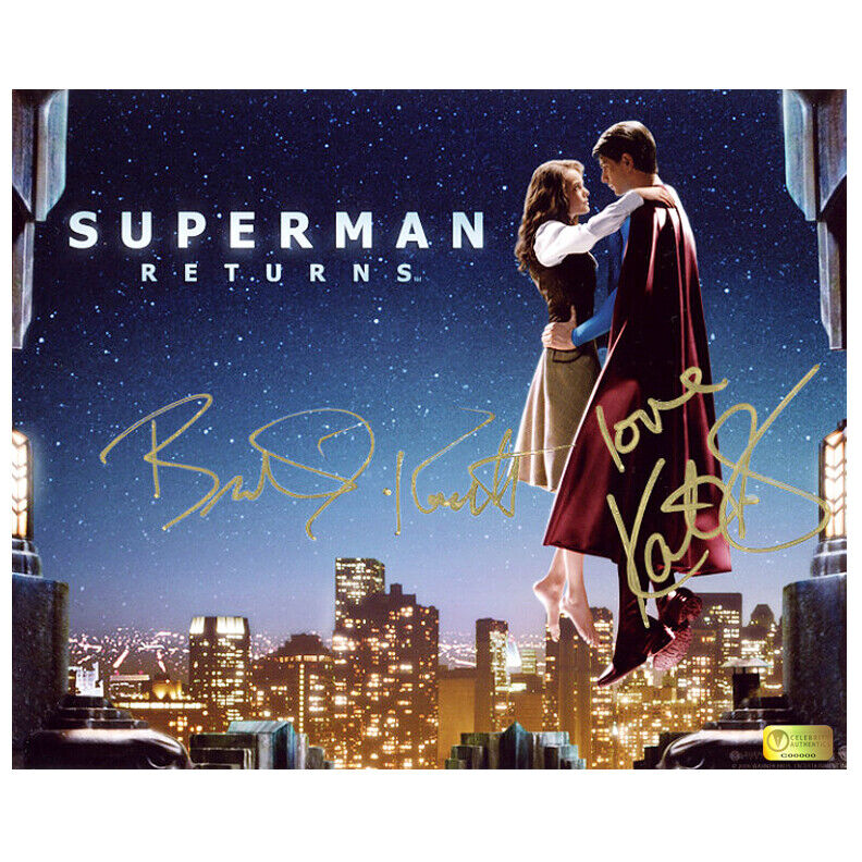 Brandon Routh and Kate Bosworth Autographed Superman Returns Skytop 8x10 Photo Poster painting