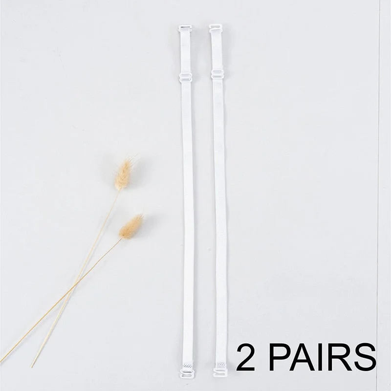 3Pairs=6Pcs Metal Buckle Bra Straps Belt Women's Elastic Transparent Silicone Adjustable Invisible Intimates Women Accessories