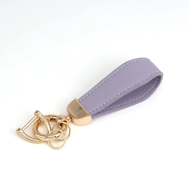 Minimalist Classic Style Solid Color Pu Leather Alloy Unisex Bag Pendant Keychain