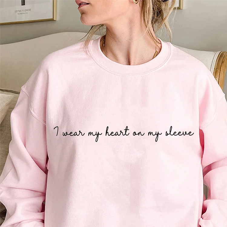 I Wear My Heart on My Sleeve, Personalized Grandma Shirt with Kids Names (Up to 5 Names), Custom Floral Letter Embroidered Sweatshirt, Gifts for Mom