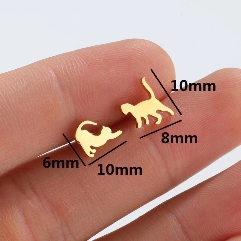 1 Pair Fashion Animal 304 Stainless Steel 18K Gold Plated Ear Studs
