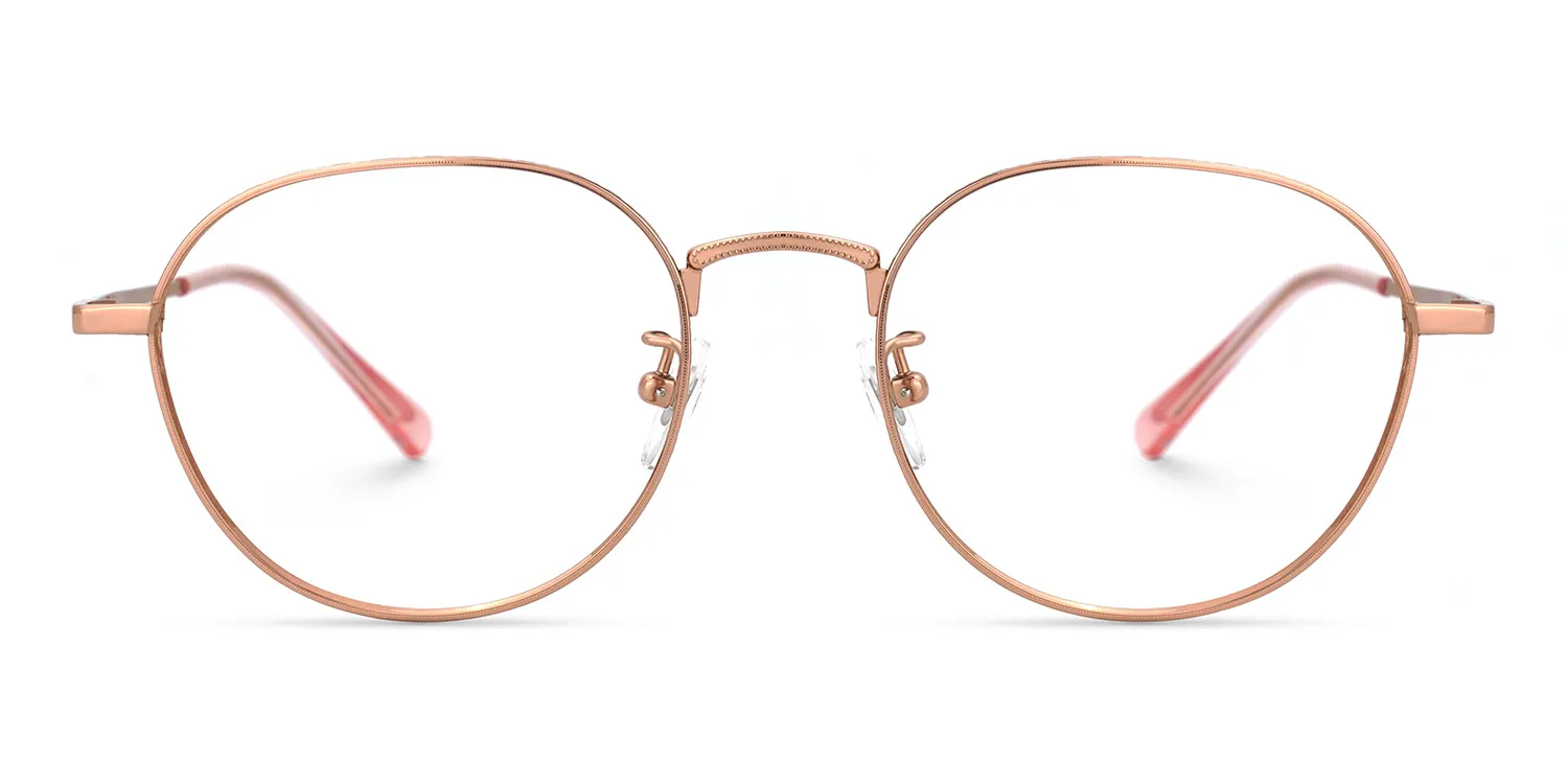 Abeni Rosa-Gold Rund Brille Rosa-Gold