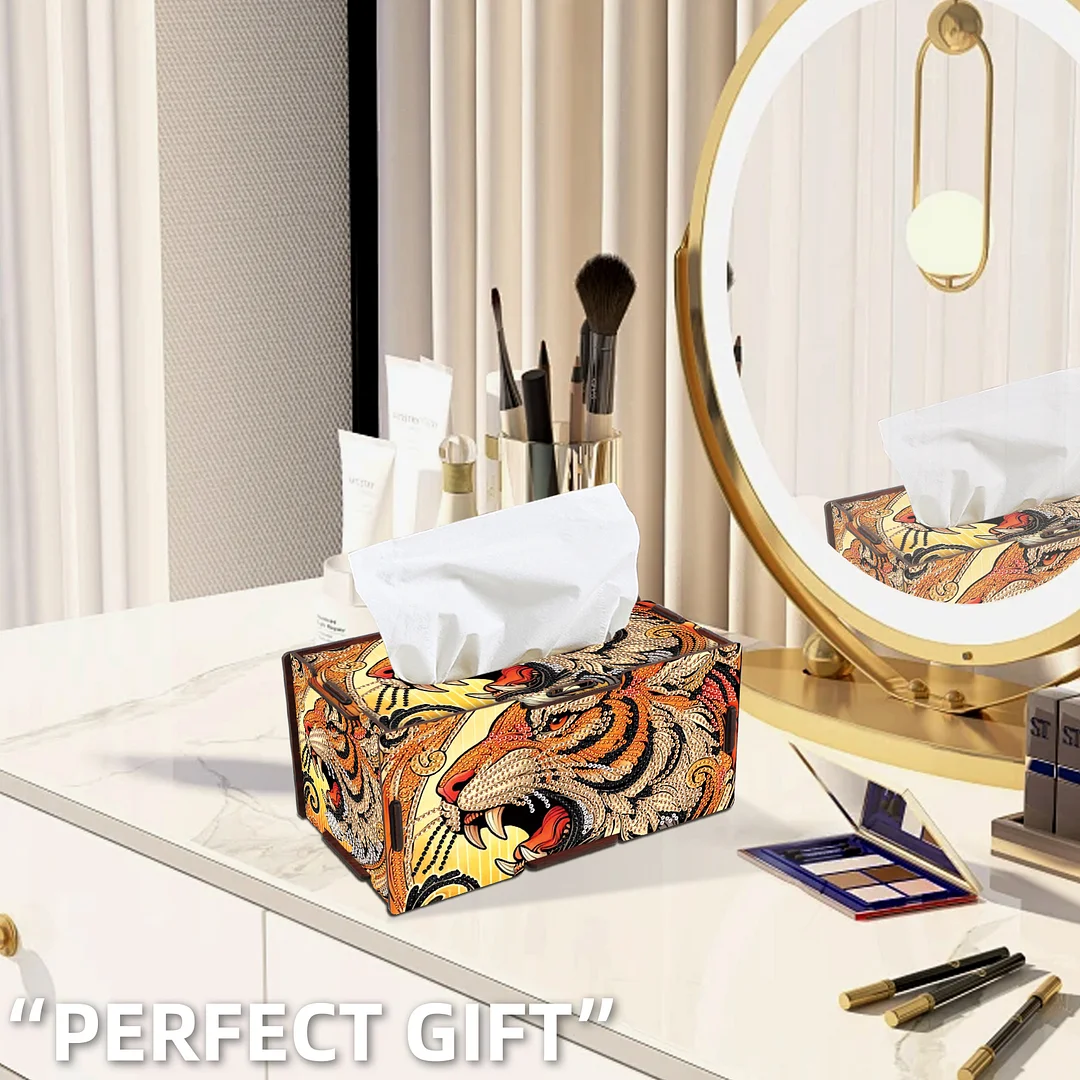 Wooden Diamond Painting Tissue Box for Home and Office Decoration (ZJH025)