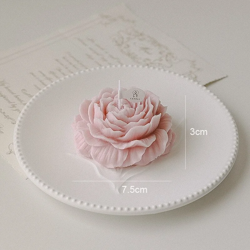 Xpoko Aesthetic decoration room peony shaped flowers scented candles home decorative aromatic candles home decor souvenirs pink candle