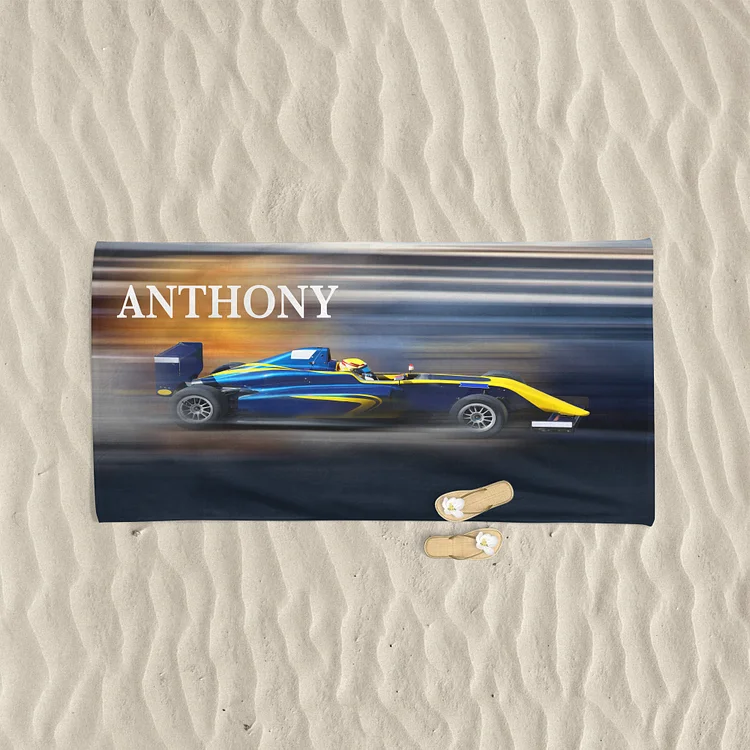 Personalized Race Car Beach Towel For Summer&Beach|DYTowel345