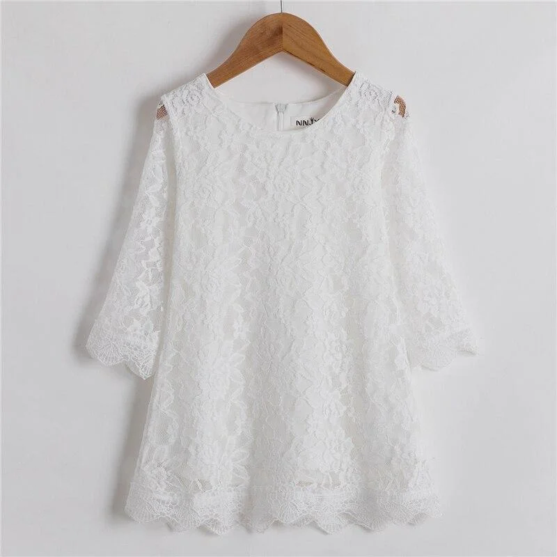 2021 Spring Girls Mesh Dress Dots Printing Girls Prom Evening Dresses for Girls Long Sleeve Bowknot Elegant Party Frock Dress